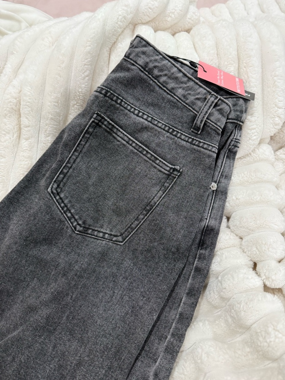 Petite Grey Low Rise Straight Jeans